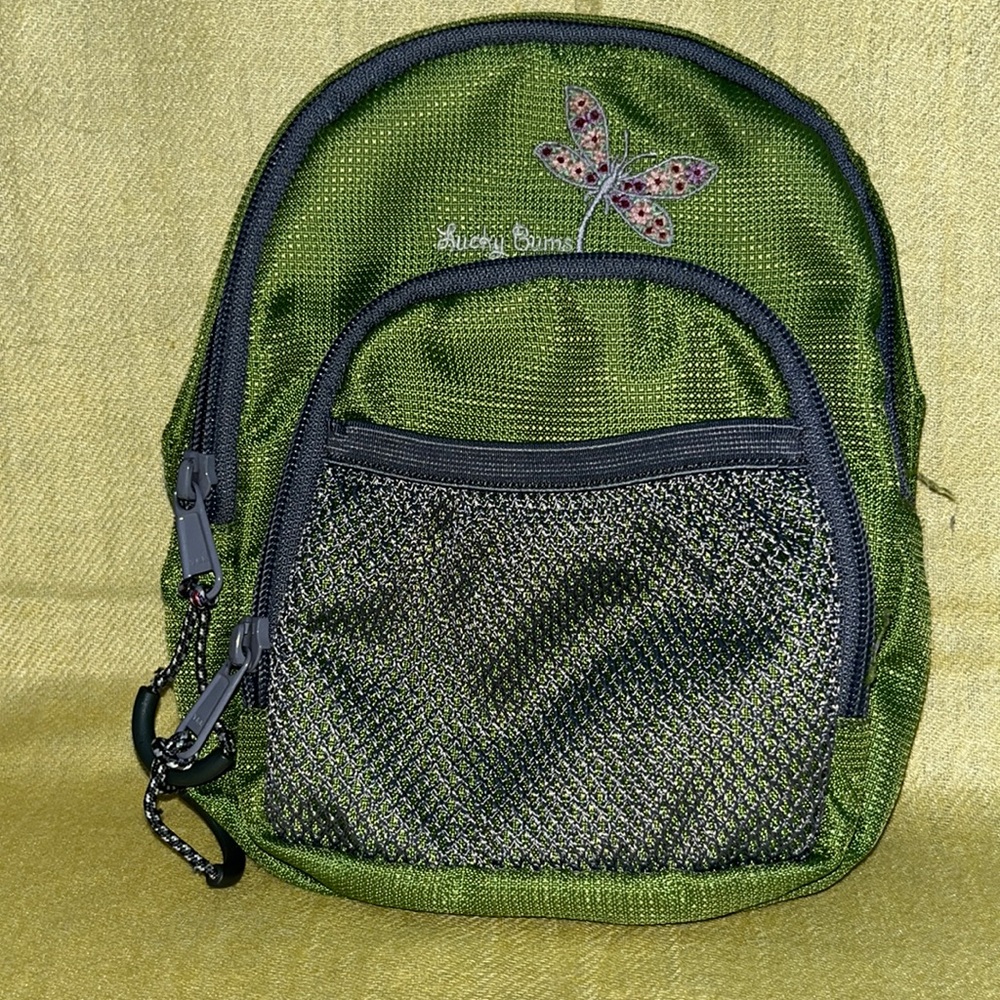 🎒mini backpack super cute with adjustable straps zipper pouches front net pouch